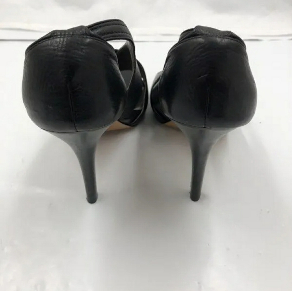 Coach Designer Black Leather Adelle Criss Cross Heel Stiletto Strappy 9 - Picture 7 of 10